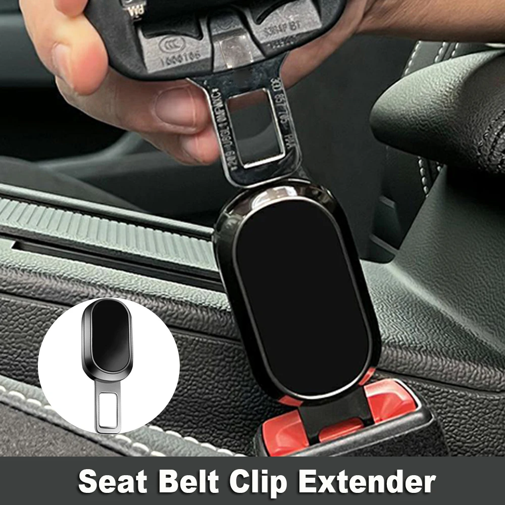 Metal Car Seat Belt Clip Buckle Extender One Button To Release 1/2 Pieces Safety Seat Belt Lock Buckle Plug 2cm Insert Socket seat belt extender