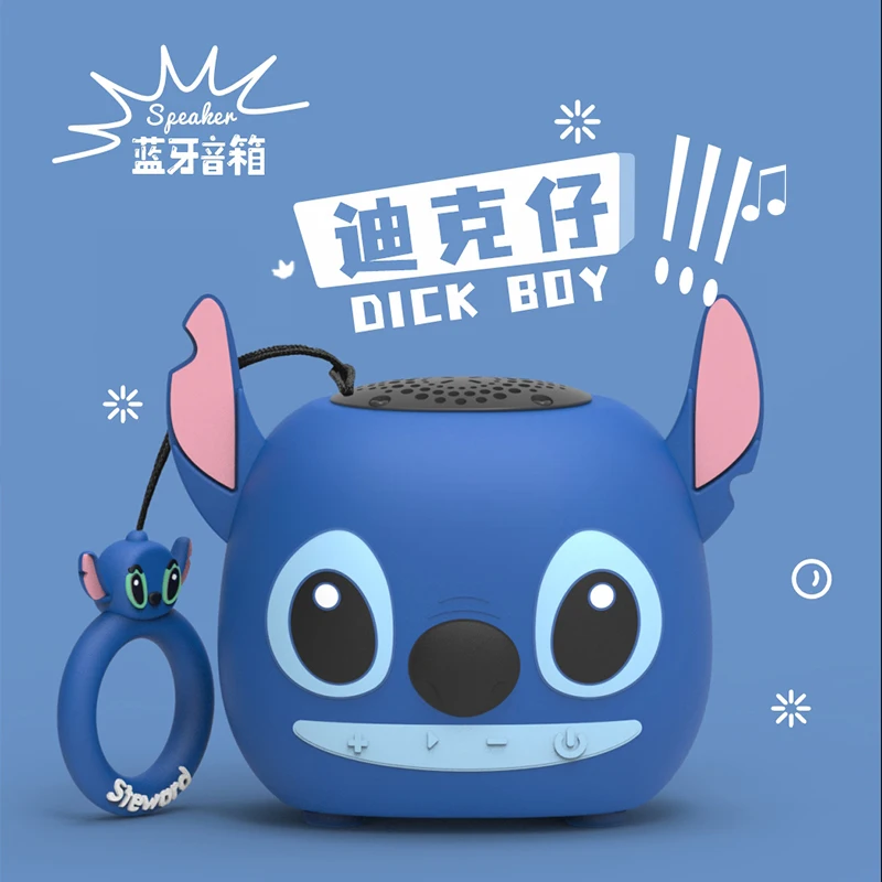 New Disney Stitch Wireless Bluetooth Speakers 3D Stitch Head Speakerdual Speakers HIFI Stereo Heavy Bass Suitable,Tf, Fm Radio 3