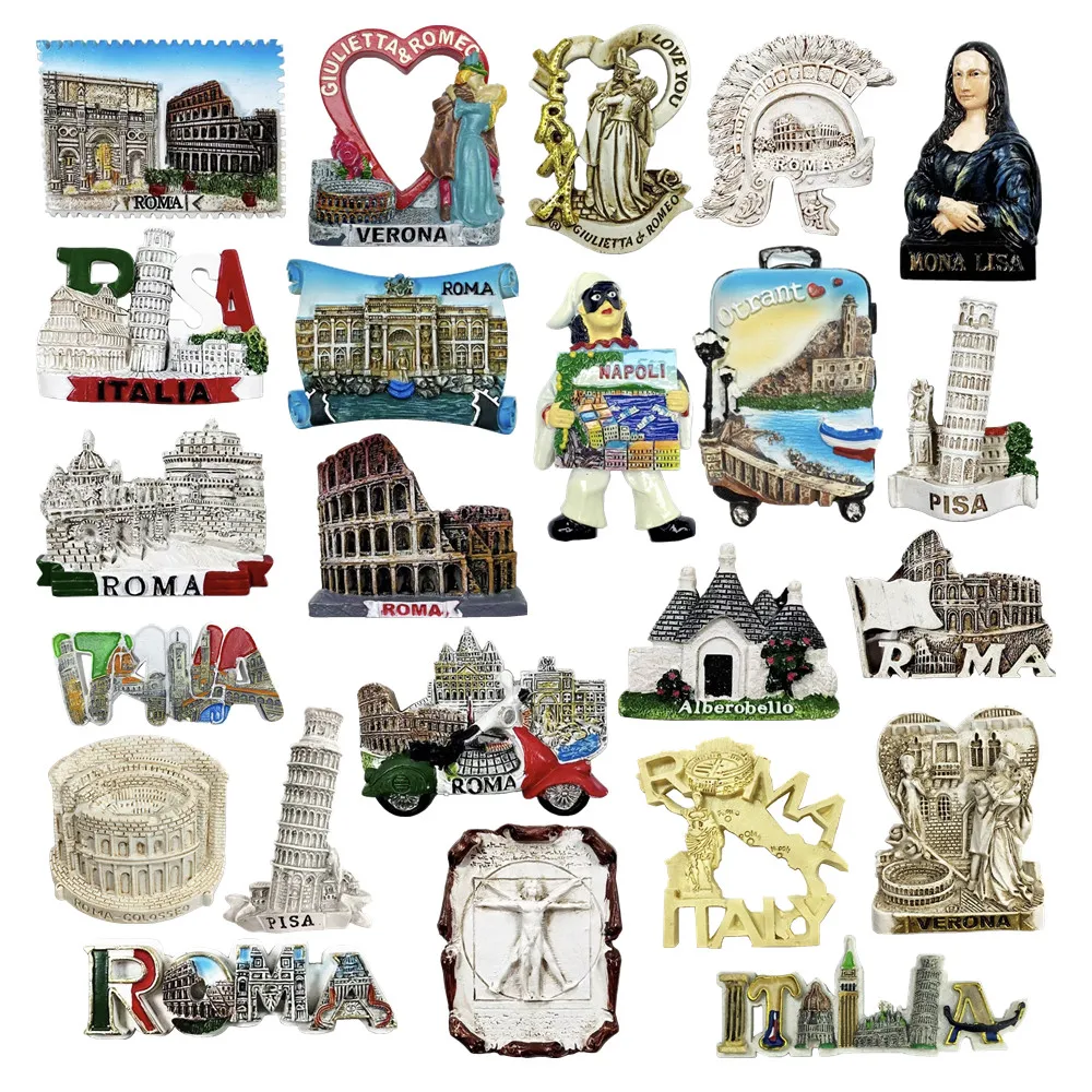 Resin 3D Fridge Magnets Europe Italy Napoli Roma Pisa Verona Otrant Aiberobello Tourism Souvenir Refrigerator Sticker magnetic fridge magnets,magnetic sticker,magnetic fridge stickers,refrigerator decor