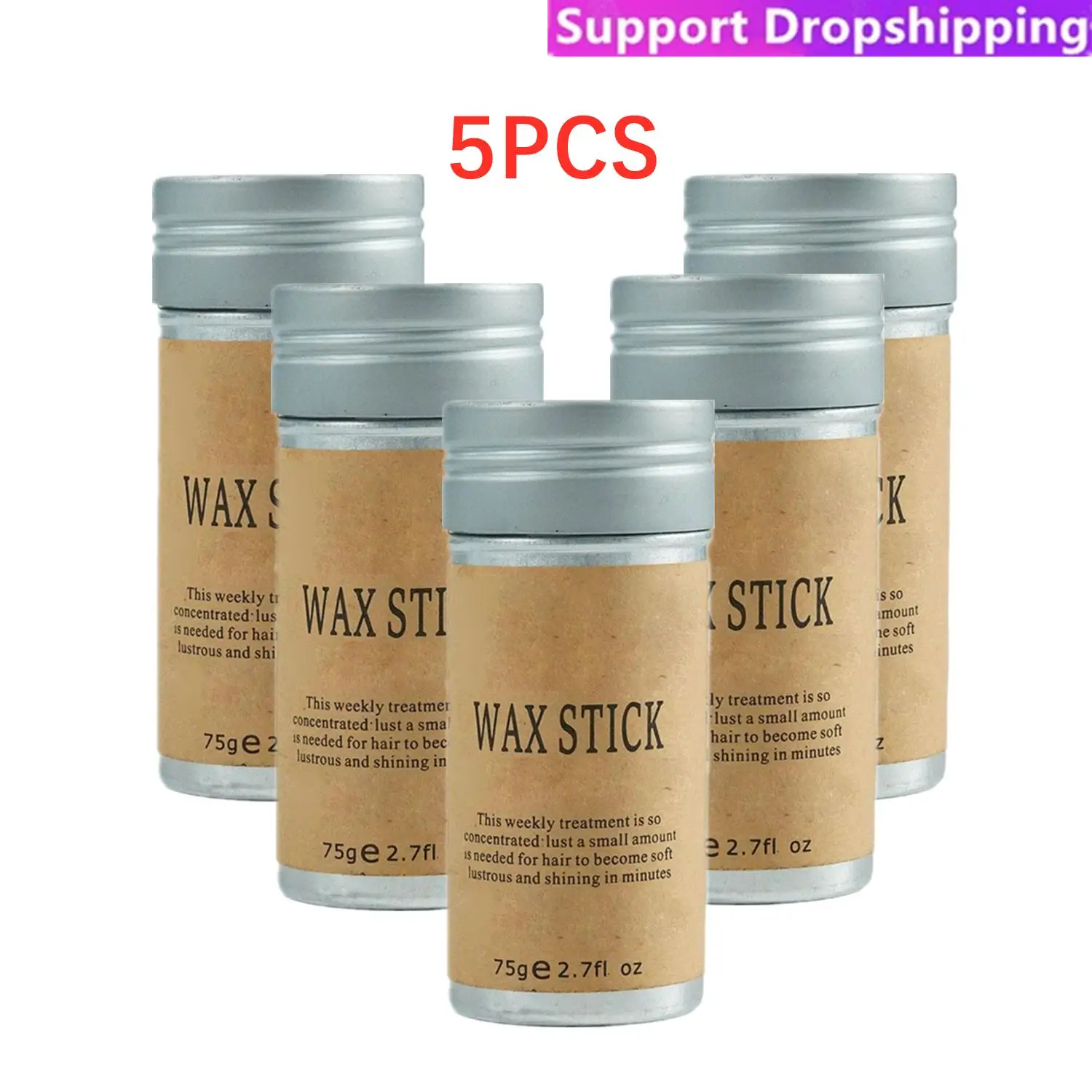 5Pcs 75g Strong Hold Hair Wax Stick For Hair Styling Wig Knots Healer Gel Stick Thin Baby Hair Perfect Line 120pcs baby собранные строительные блоки diy smart stick