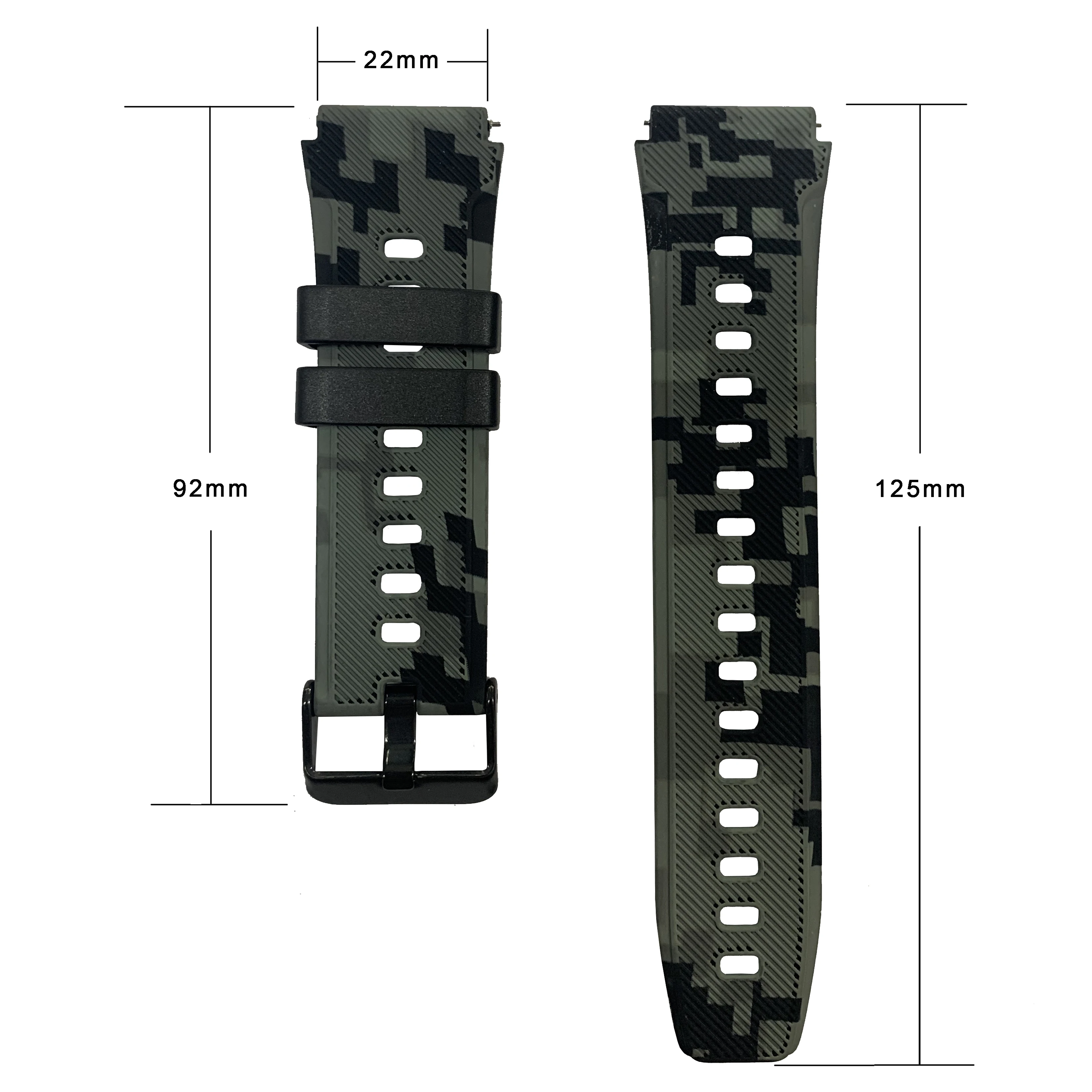 Waterproof Silicone Rubber Replacement Wrist Strap for Outdoor Sports Watches