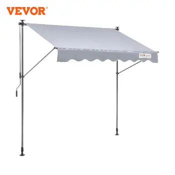 VEVOR Manual Retractable AwningAdjustable Patio Door Window Awning Canopy with 39 1