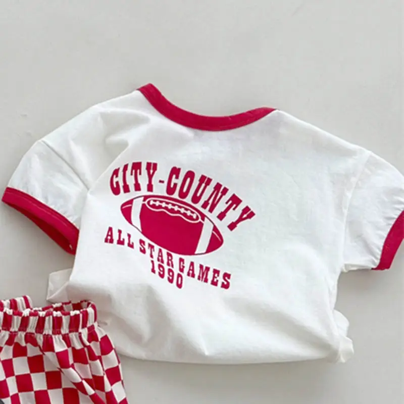 2026 Summer New Baby Letter Print Short Sleeve T Shirts Cotton Boys Girls Casual Tee Infant Loose Versatile Tops Kids Clothes - Image 5