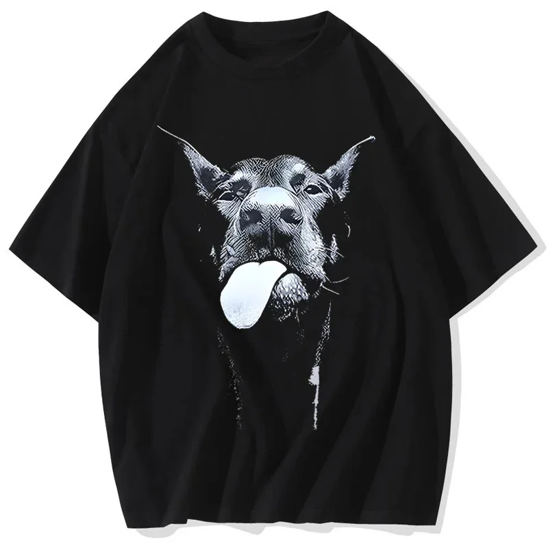 Gothic Letter Print Men's Oversized Vintage T-Shirt