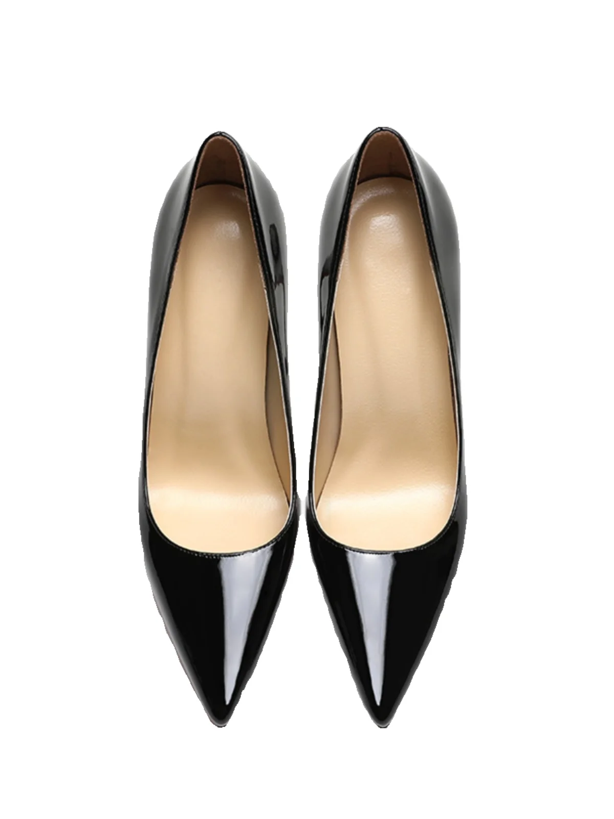 Black High Heels 2024 Spring and Autumn New Lacquer Leather Sexy Pointed Professional Sexy Temperament Red Sole Single Shoes