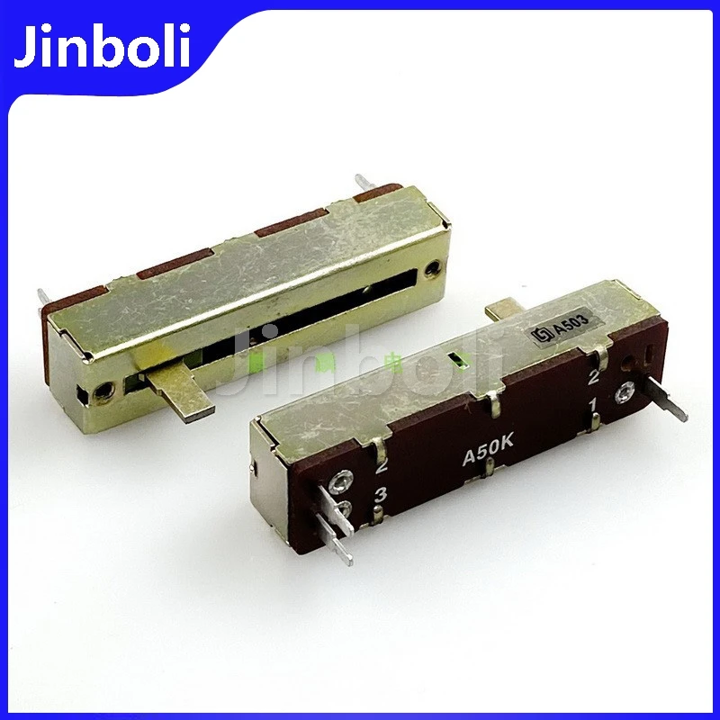 Single 3Pins Straight Slide Potentiometer A50K Length 50mm Stroke 30mm Dimmer Mixer Fader 1PCS