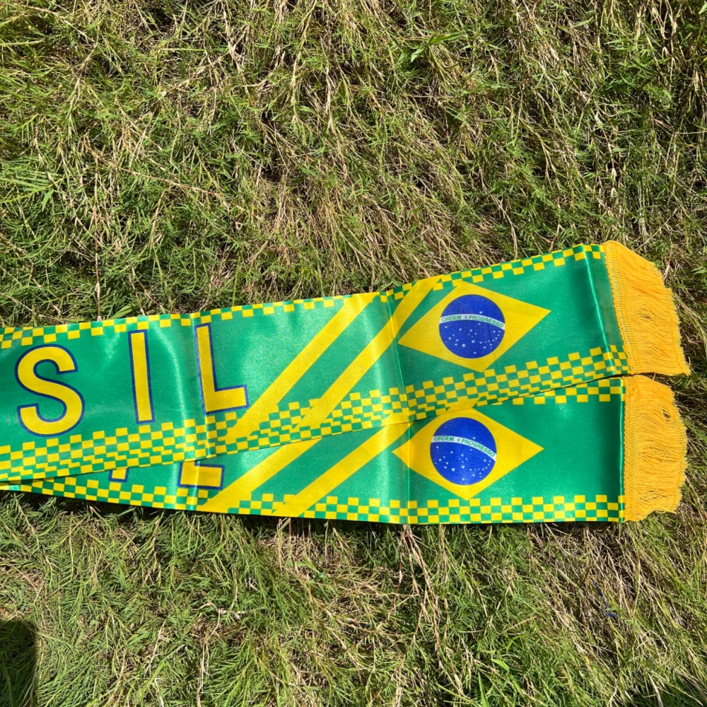 Brazil scarf 14x130cm double printed Brasil flag Custom Scarf football team Scarf Printing Satin Brazil banner - Image 3