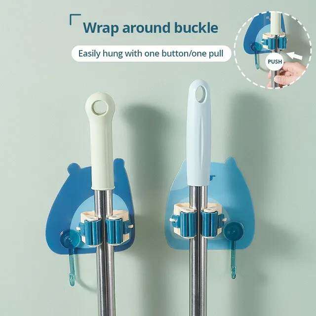 Y Rajzfilm No Punch Mop Clip Otthoni Műanyag Falra Szerelt Aranyos Erős Varrat Nélküli Chuck