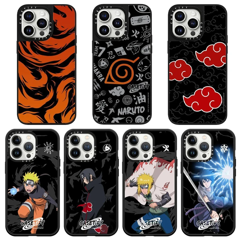 

Naruto Anime Phone Case for iPhone 15 14 13 12 11 Pro Max Mirrors Fashion Men Prints Shockproof Soft Shell Protective Cover Gift