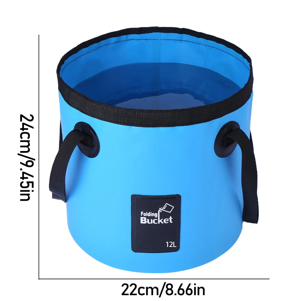 12L Waterproof Folding Bucket Portable Outdoor Travel Folding Multifunctional Car Wash Fishing Camping Fold Water Storage Bucket
