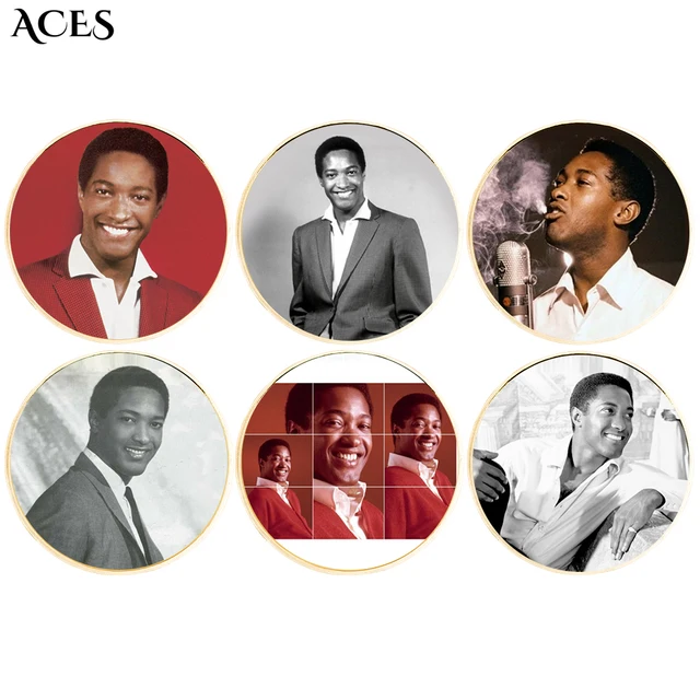 Sam Cooke 코인 Us 금도금 코인 홀더, 소울 오브 뮤직 코인, 연예인 기념 코인, 챌린지 코인, 기념품 선물