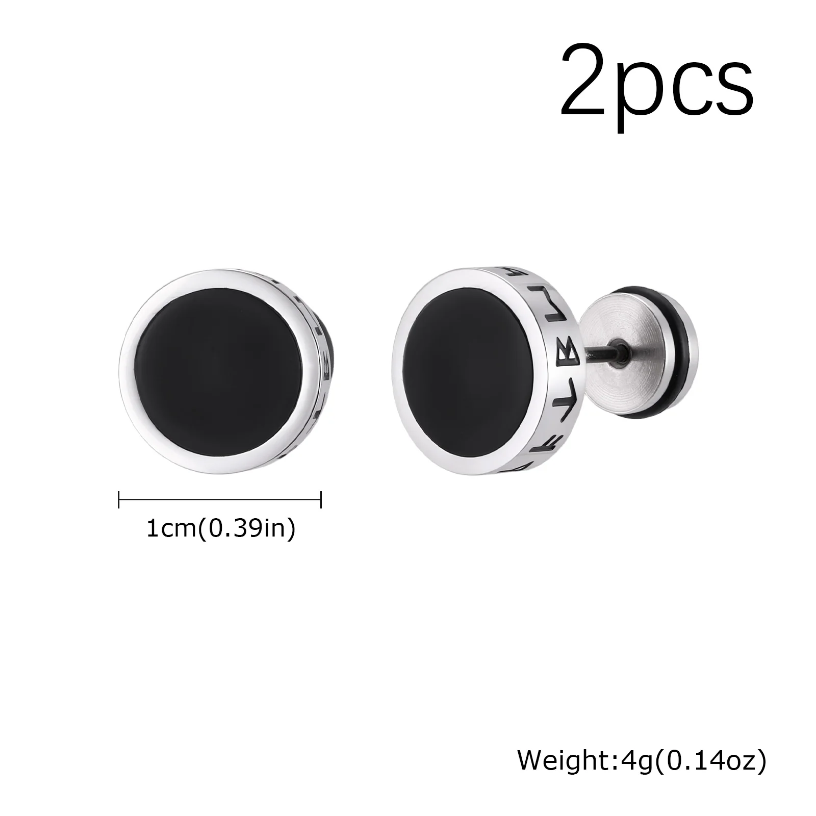 Vintage Gothic Norse Viking Stud Earrings for Men Boys, Rock Punk Runes Round Earrings, Fashion Piercing Jewelry Gift image 16