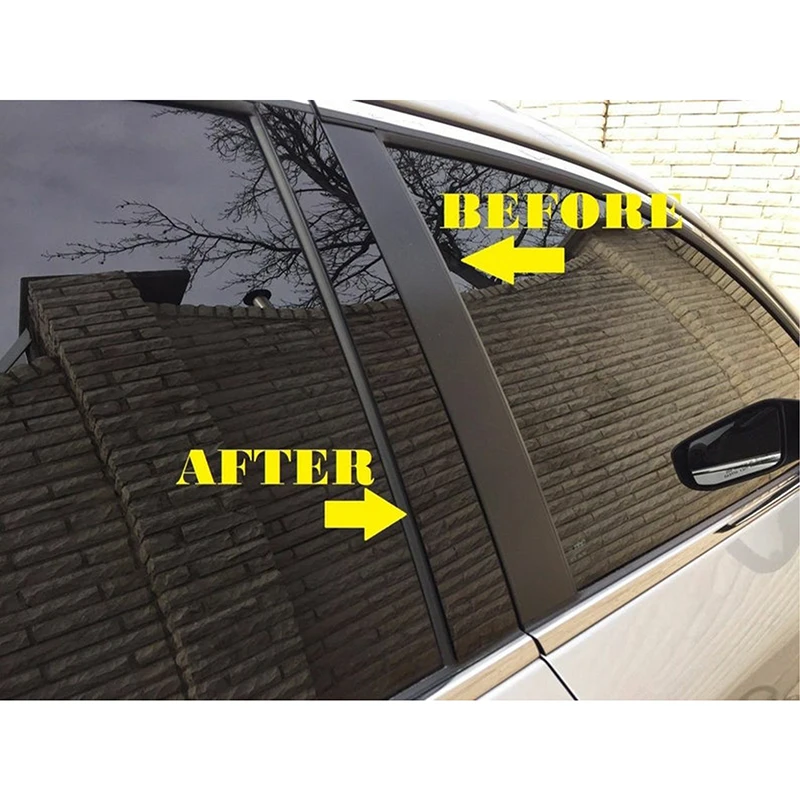6pcs 광택 블랙 기둥 포스트 도어 사이드 윈도우 트림 커버 자동차 스티커는 Kia Sorento UM에 적합합니다 2015-2020 2019 2018 2017 2016