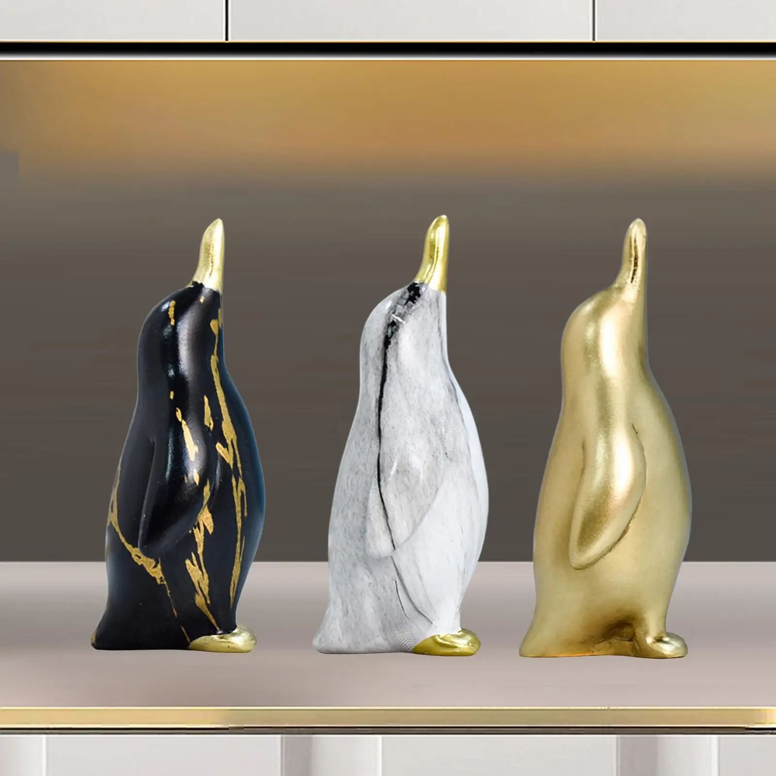 ペンギン像,彫刻,手作りアート,オフィス,本棚,家の装飾用 - AliExpress