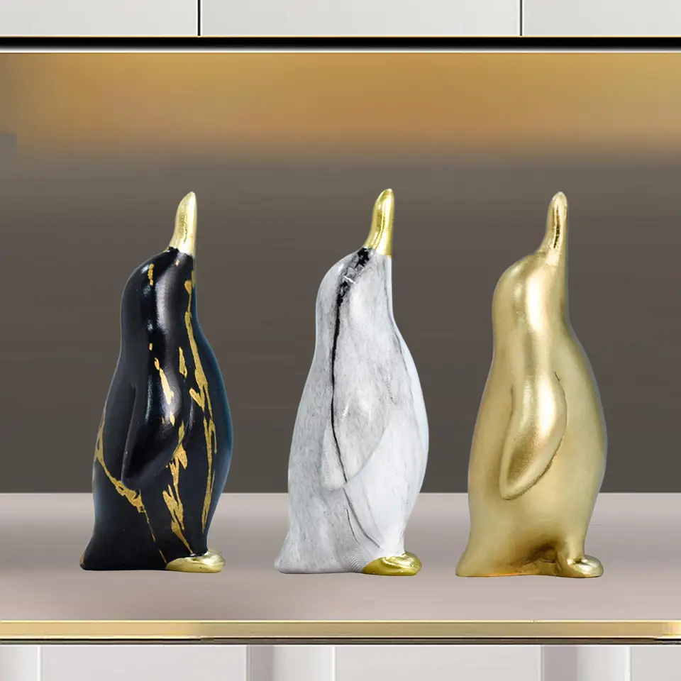 ペンギン像,彫刻,手作りアート,オフィス,本棚,家の装飾用 - AliExpress