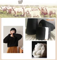 Black 100% Wool Yarn 50g Ball Anti-Pilling Fine Quality Crochet Knitting Thread for Sweater Scarf Shawl 2