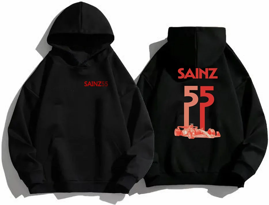 

new Men's Racing 55 Letters Hoodie F-1 Carlos Sainz and LECLERC Unique Print F-Racing 1 Fan Women's Trendy Hoodie