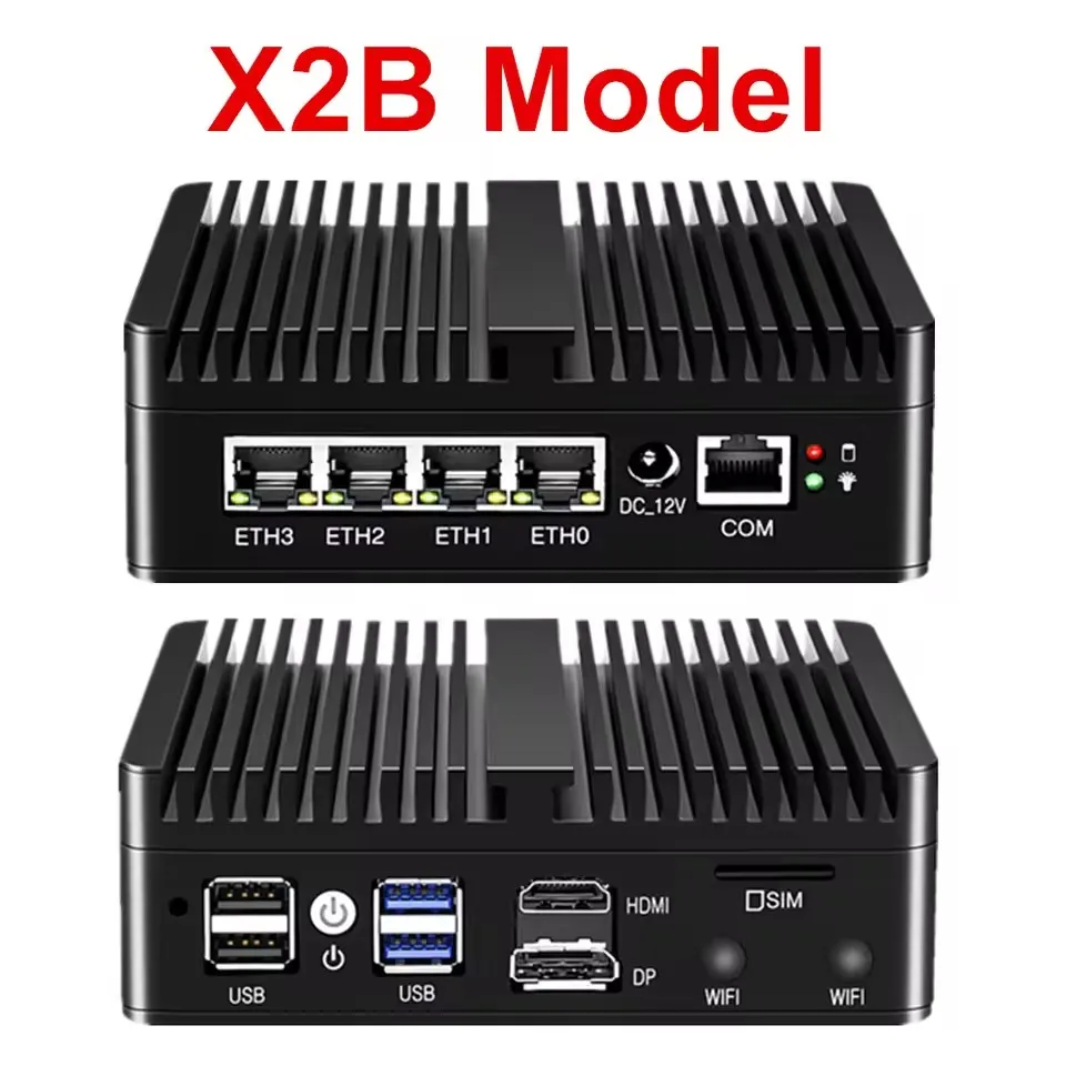 4x 2.5G i226 LAN 12th Gen Intel N150 Fanless Mini PC J6412 J5005