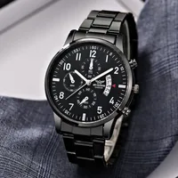 Men’s Luxury Watch Fashion Business Calendar Men’s Steel Belt Watch Men’s Christmas Valentine’s Day Gift