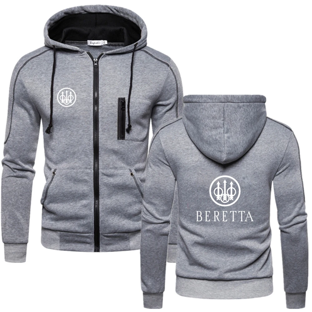 The New 2022 BERETTA Print Mens Sport Fashion Comfortable Cotton Zipper Fitness Solid Fleece Tops The Flash Sweatshirts Hoodies palm angels sweatshirt Hoodies & Sweatshirts