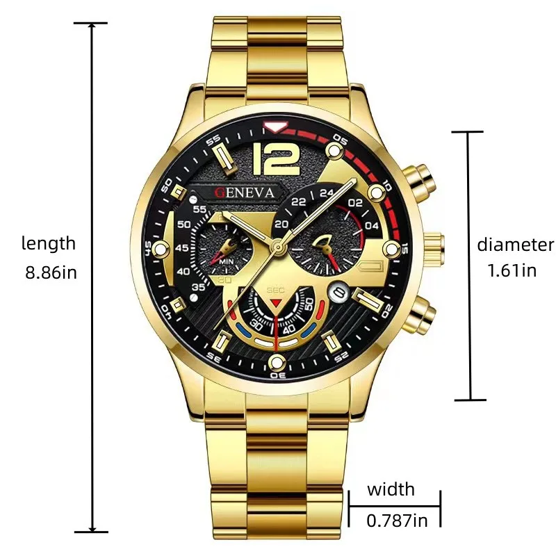 MAYZHISU Luxury Men Quartz Watches Classic Men's Wrist Watches Alloy Strap Waterproof Lunar Date Wristwatch for Man Watch