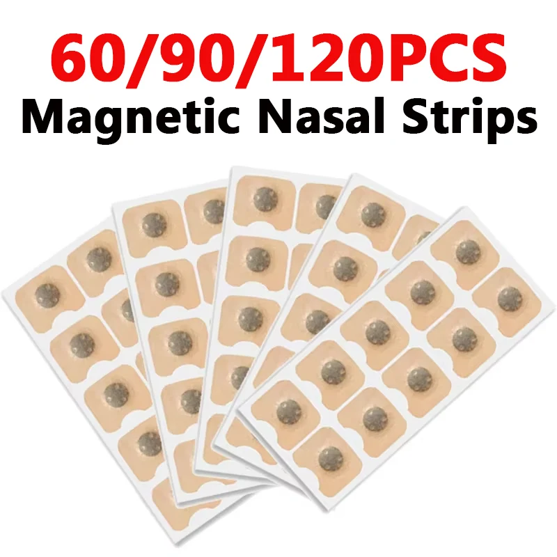 Nose Breathing Patches Magnetic Suction Iron Nasal Strips 60/90/120Pcs Increase Air Improve Sleep Quality Reduce Snoring Tools Nasal Strips Nose Strips Stop Snoring Patch Snoring Nose Strips Nasal Patch Sleeping Patch Anti Snoring Patch