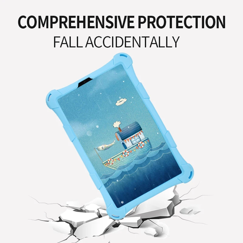 Versatile Silicone Bubble Tablet Cover with Shoulder Strap & Pen