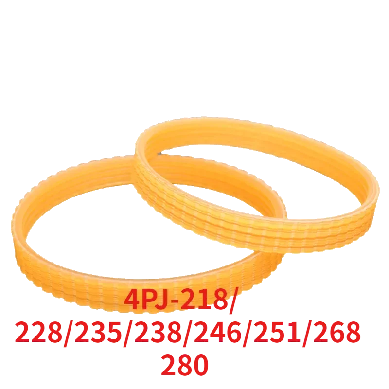 2pcs 4PJ-218/228/235/238/246/251/268/280mm V-ribbed belt Woodworking planer Belt width 10mm Multi wedge PJ Belt pulley 4 slots