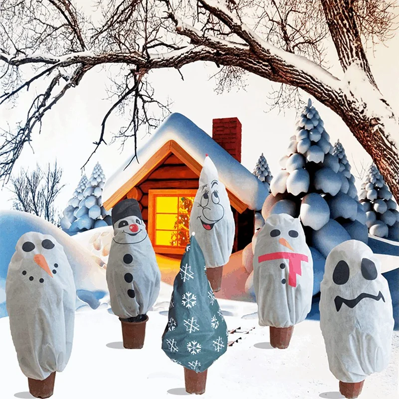 

4Pcs Christmas Frost Protection For Plants Garden Plant Cover Horticultural Fleece, Winter Plant Covers Freeze White