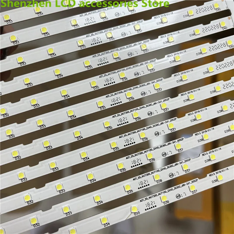 Led Backlight Kit Led Tv Kit LED Strip(2)For Samsung UE55NU7175 UN55NU7100G UE55NU7026 UE55NU7026K UE55NU7300 UE55NU7400 UE55NU7120K UE55NU7099 UE55NU7379