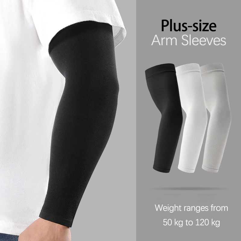 Muscular Arm Sleeves Sun Protection Arm Sleeves Ice Arm Sleeves Men Extra Large Summer UV Protection Fitness Cycling Ice Silk Breathable Cooling Driving Fishing Arm Cover