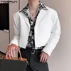 INCERUN Men Blazer Solid Color Lapel Long Sleeve Streetwear Casual Suits Autumn One Button 2023 Fashion Male Crop Coats S-5XL 2