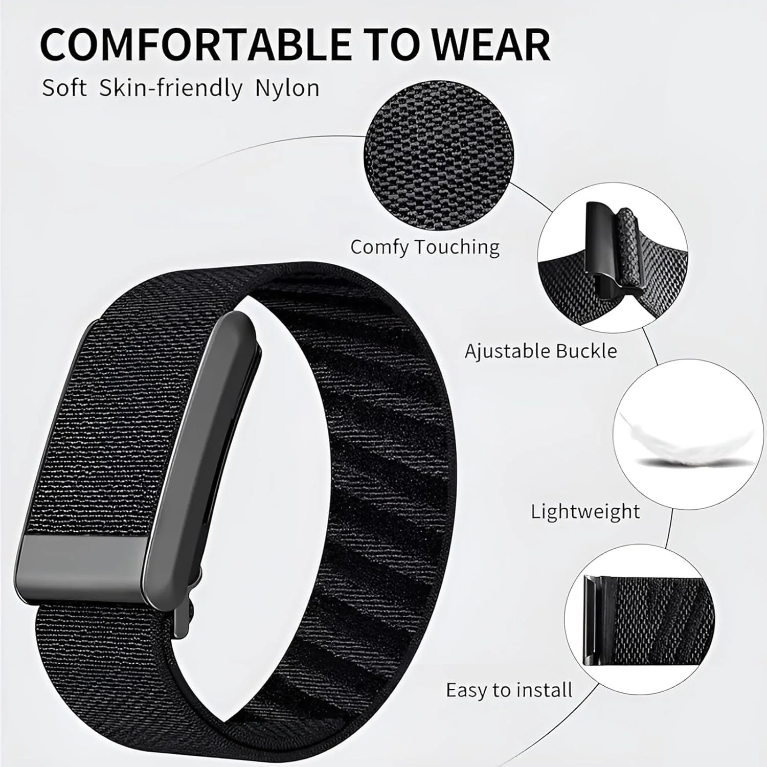 Premium Adjustable Nylon Sport Strap - Breathable Replacement Wristband