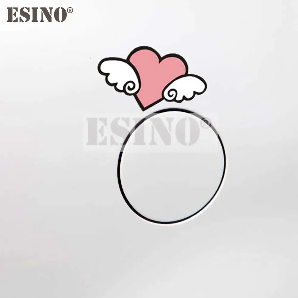 Car Styling Funny Decorative Love Pink Heart With Wing PVC Waterproof