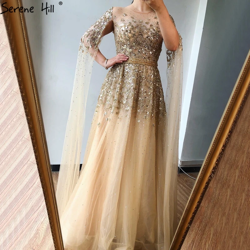 Luxury Evening Dress Long Sleeves Gold Formal Dresses Evening Gown Luxury Oneck Aliexpress