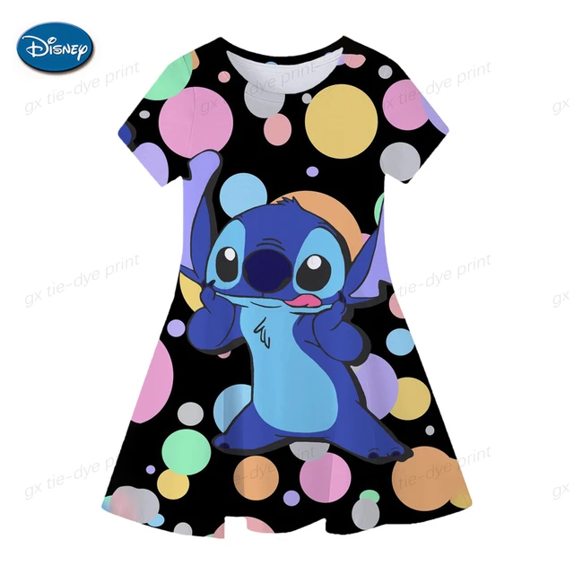 Disney-Robe de princesse CAN O & Stitch pour enfants, vêtements moelleux  pour filles, Noël, été