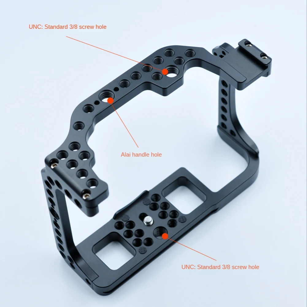 Camera Cage for Canon EOS R Feature with 1/4 3/8 Thread Holes for Magic Arm Microphone Fill Light Attachment