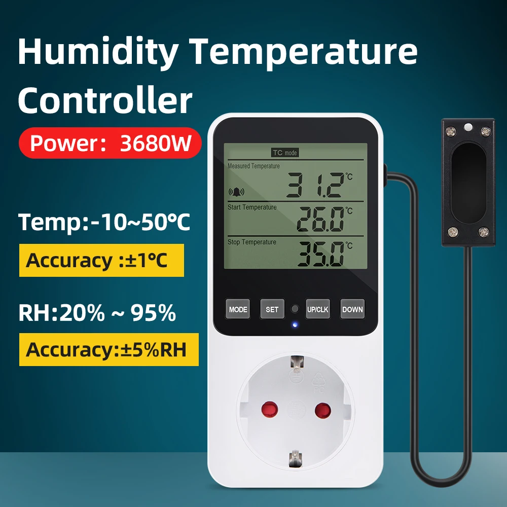 Temperature \u0026 Humidity Controller Dual Stage Outlet Thermostat 1800W  GreenHouse – EconoSuperStore, image size:1000x1000
