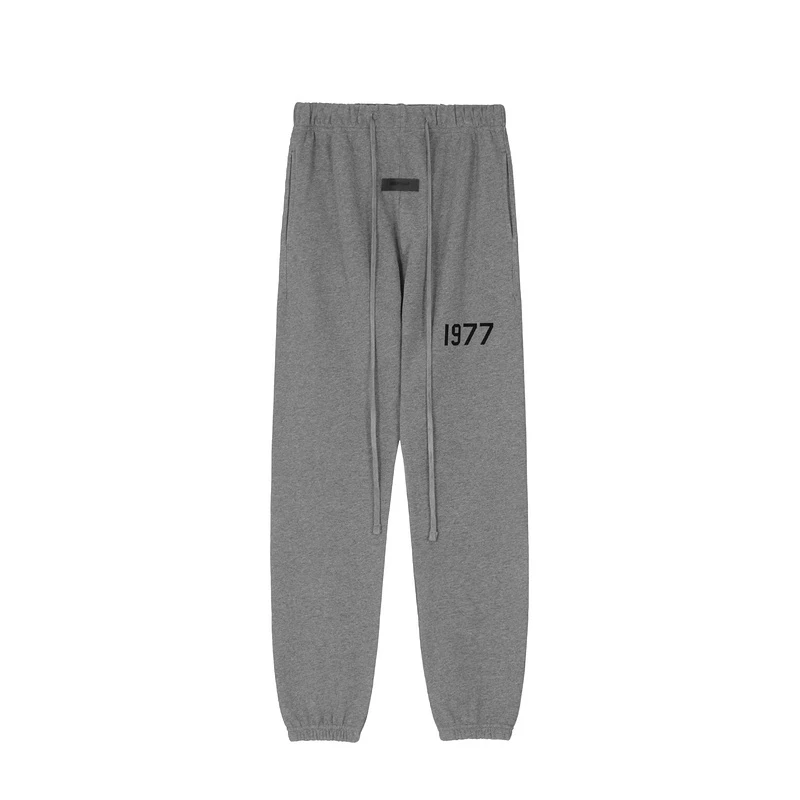 

Fashion 8th Collection 1977 Letter Print Drawstring Pants High Quality 1:1 Hip hop Streetwear Loose Sweatpants For Men