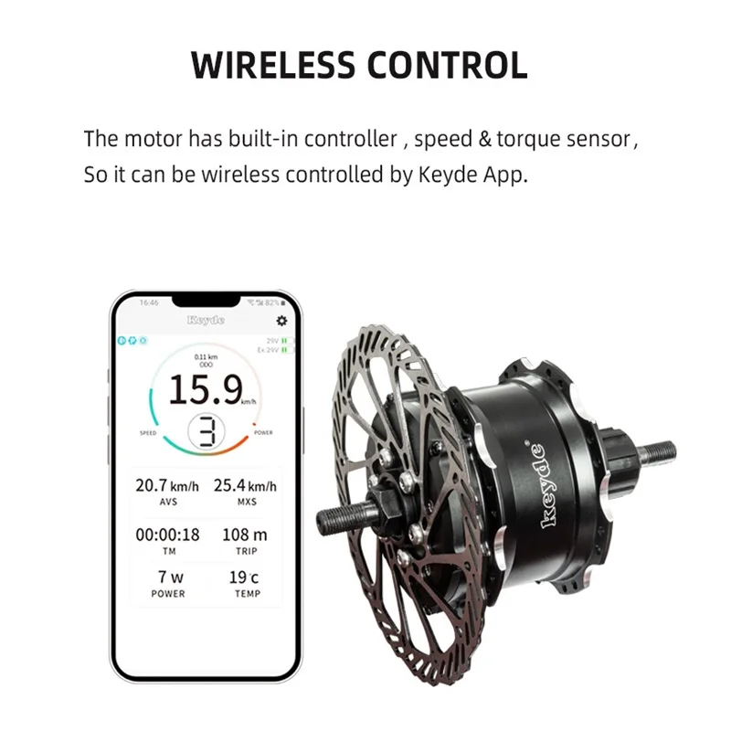 Keyde P110 electric bicycle rear hub motor 36V 750W wirelsss control CE ebike engine with large power