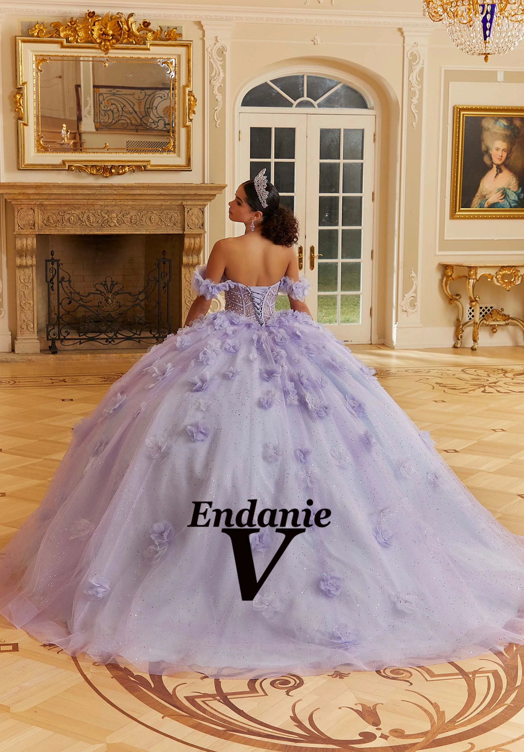 Vendanie Princess Ball Gowns Quinceanera Dress Sweetheart Off the Shoulder Appliques Rhinestones Vestidos De 15 Anos Customised quinceanera dresses