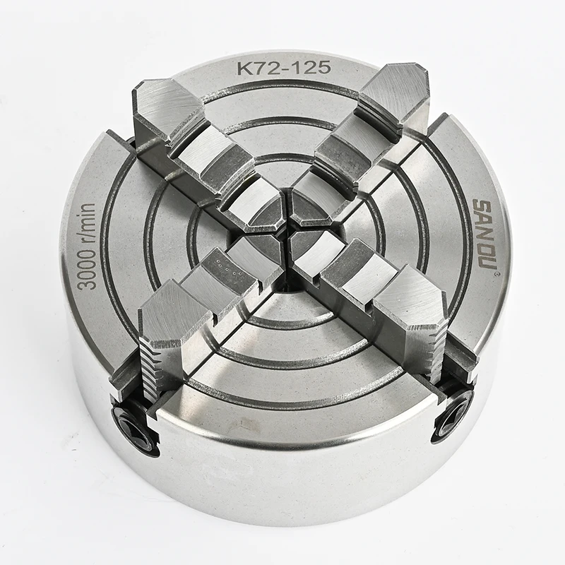 RATTMMOTOR 125mm 4-Jaw Independent Lathe Chuck - Reversible Cast Iron