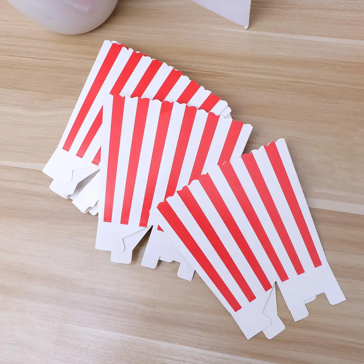 Popcorn Boxes Holder Containers Cartons Paper Bags Stripe Box 24pcs