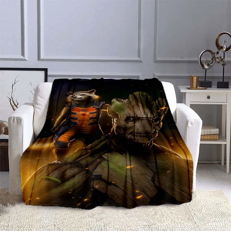 

Wooden villain movie character pattern printed soft and comfortable thin blanket Essential portable blanket for home and travel