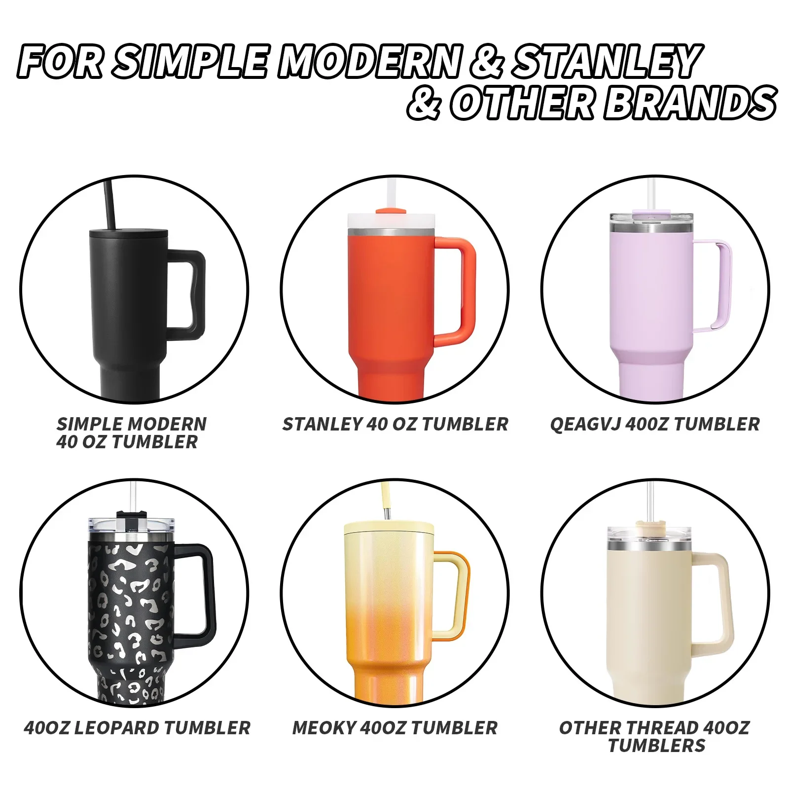 Tumbler Cover Replacement Lid for Stanley Adventure Quencher Travel Tumbler 40 OZ Clear Spill Proof Tumbler Cover for Stanley Cup Accessories