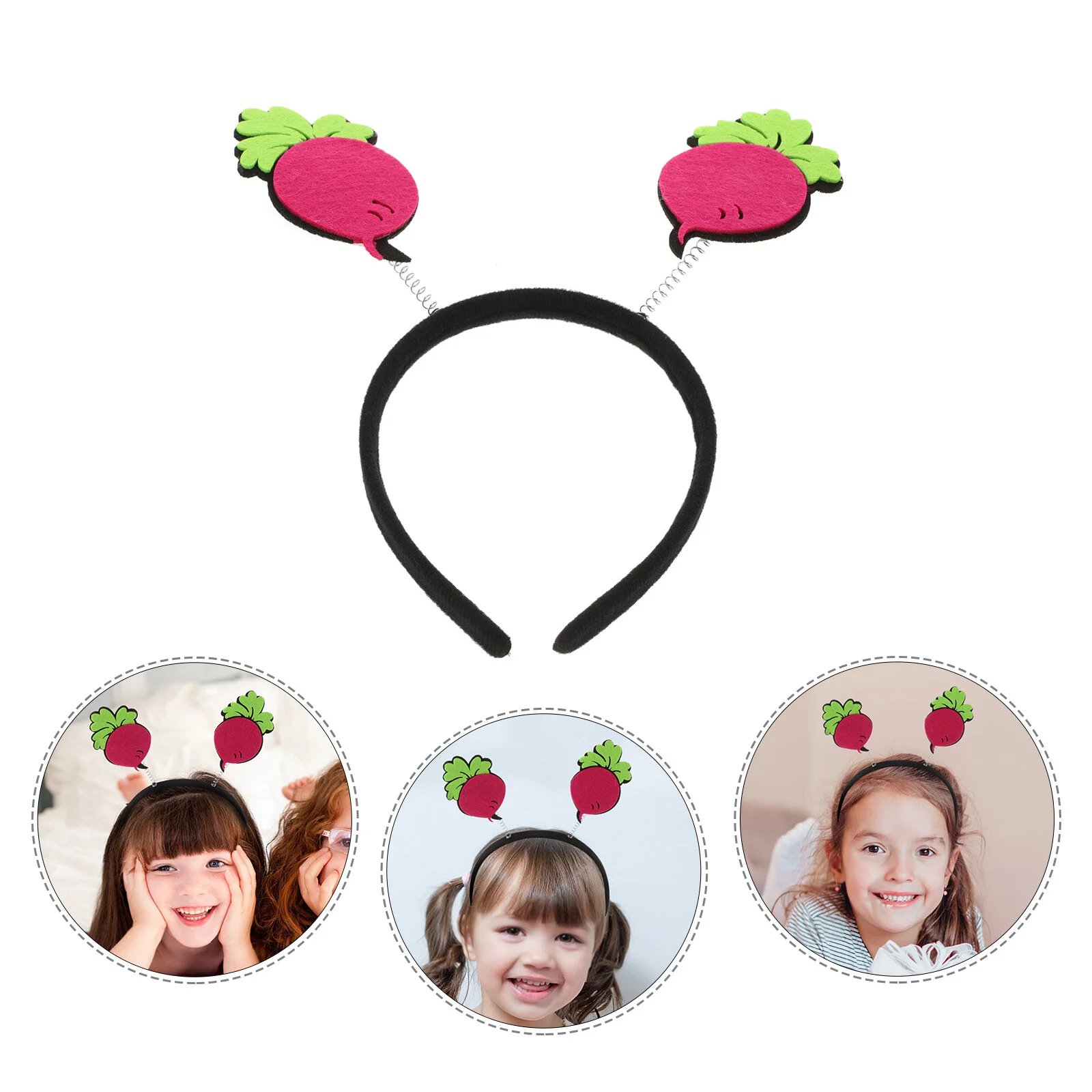 

Radish Decor Headband Funny Headband Vegetable Hair Clasp Party Cartoon Photo Prop