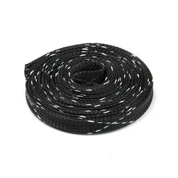 Expandable Braided Cable Sleeve - PET Insulation Sheathing for Wire Protection (Multiple Lengths & Sizes Available) (Black White)