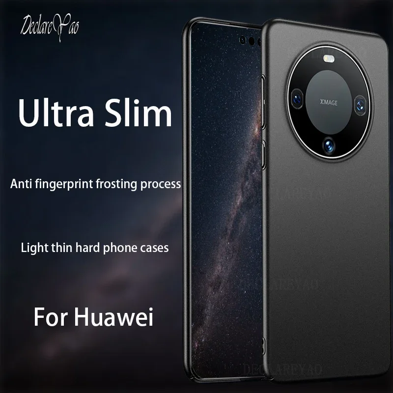 Чехол для Huawei Mate 60 Pro Plus, Ультратонкий матовый чехол decareyao для Huawei Mate 50 50E 40 40E 30 20, Матовый Жесткий Чехол