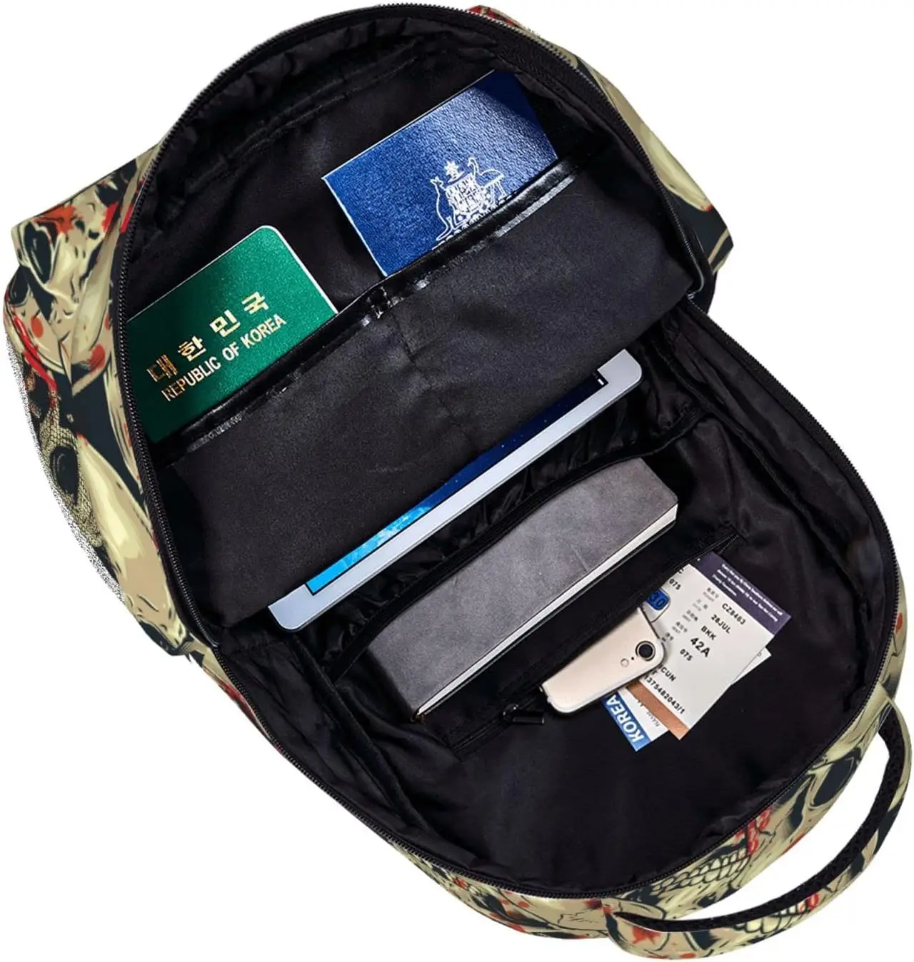 Skulls Lightweight Backpack for College, Travel, and Casual Use