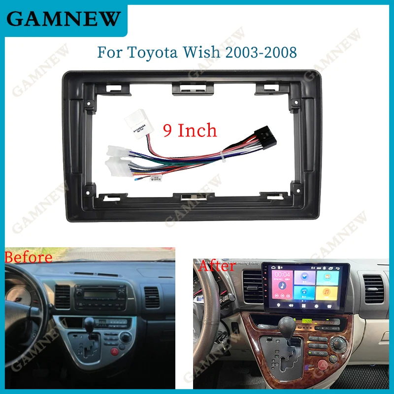 

9-дюймовая Автомобильная рамка, адаптер, Android, стандартная панель Kitr для Toyota Wish 2003-2008